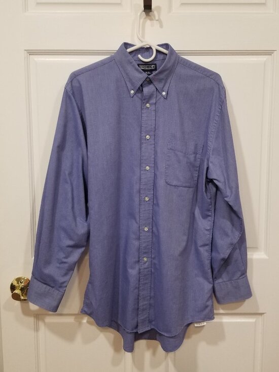 Lands' End Other - Men's Lands' End Trim Fit L/S Button Down Shirt, Blue, Size 16, EUC